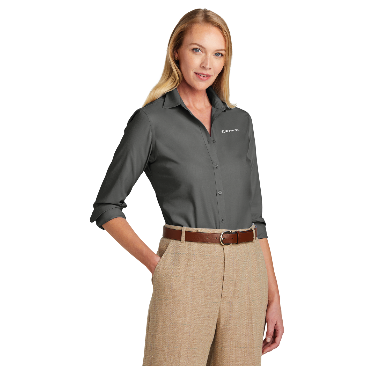 BB18003 Brooks Brothers® Women’s Wrinkle-Free Stretch Nailhead Shirt