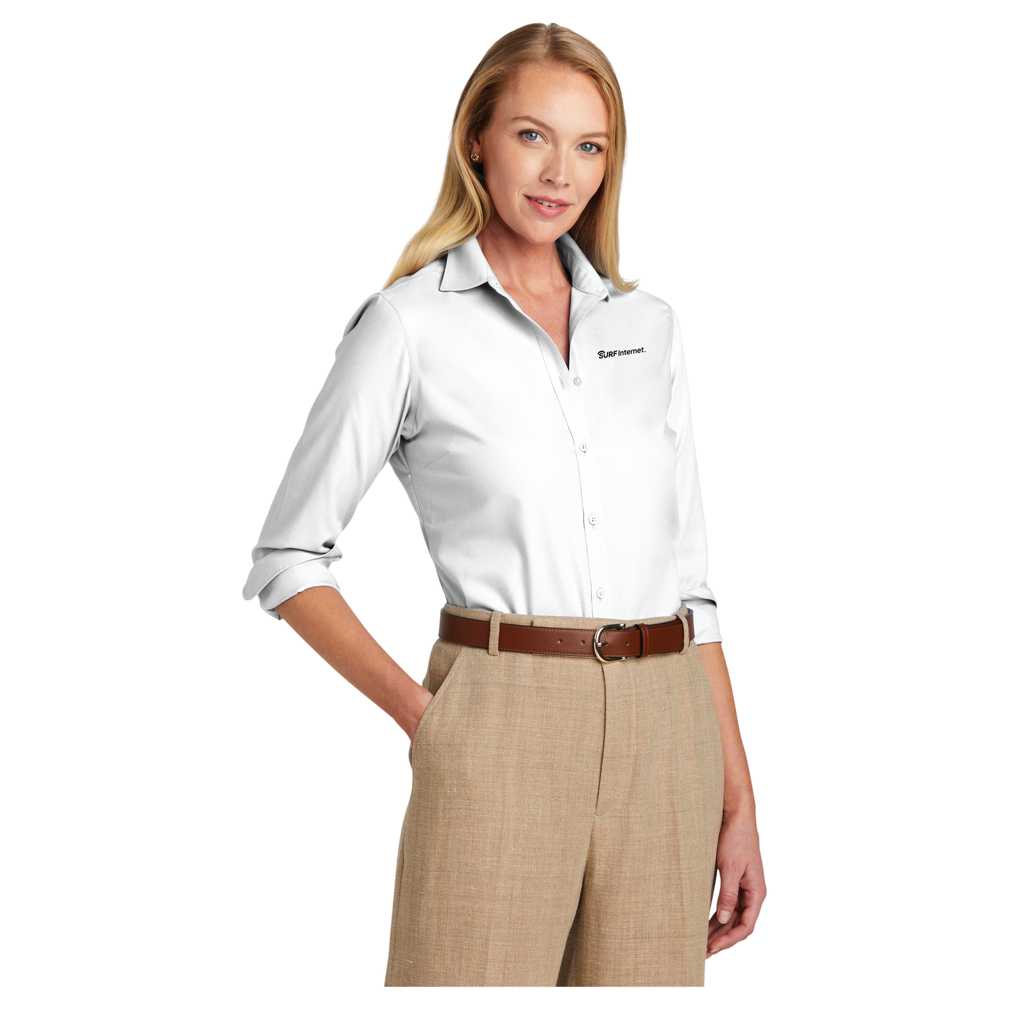 BB18003 Brooks Brothers® Women’s Wrinkle-Free Stretch Nailhead Shirt